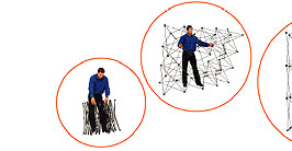 Matching fabric display stands and vinyl display stands are options available with the premier pop-up display.