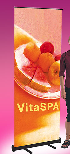 The retractable 80 portable display stand comes with manufacturer's guarantees.